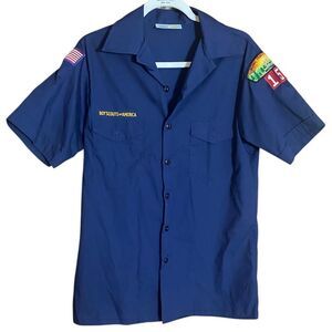 Boy Scouts of America Uniform Shirt Youth XL Blue Short Sleeve Official Patch US